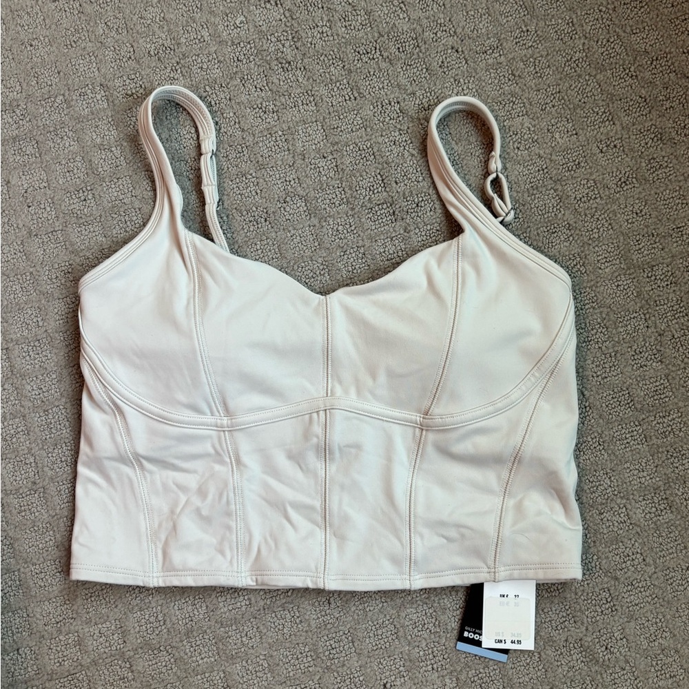NWT Gilly Hicks Cream Longline Bralette Sports Bra, Size Medium - Picture 4 of 4